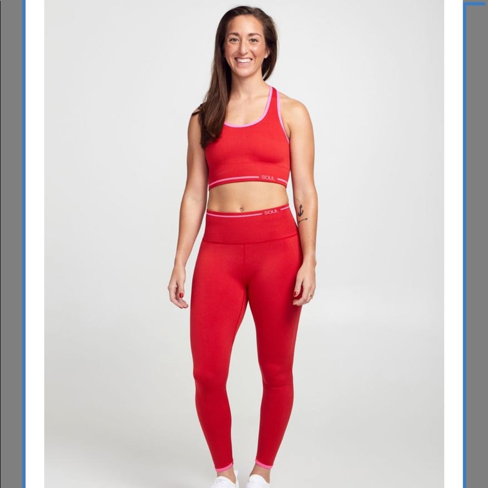 SoulCycle red ribbed set